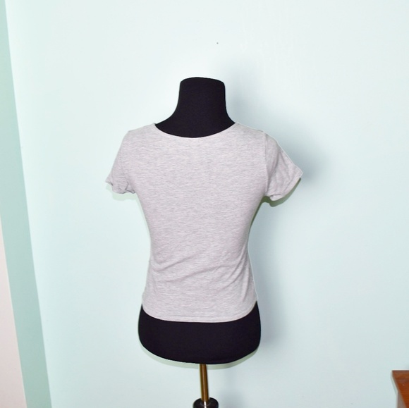 PacSun Grey Lace Up Detail Top - Picture 2 of 2